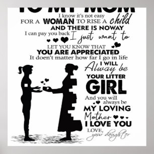Trendy Gift Brief an meine Mama Poster