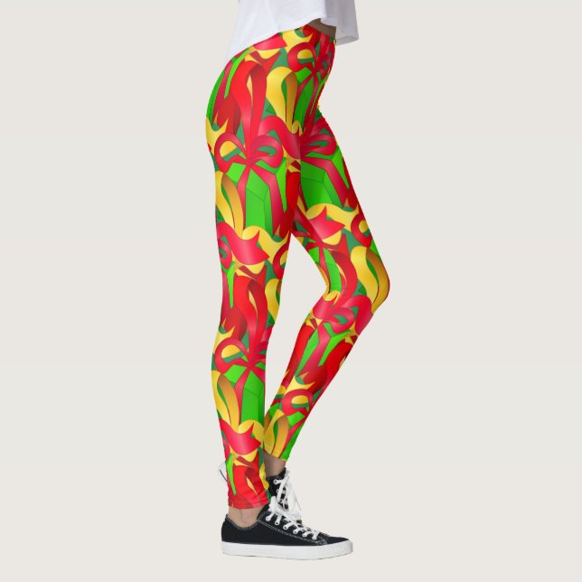Trendy Gift Wrap Abstrakte Urlaubssaison Leggings (Rechts)