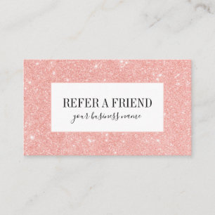 Trendy Gilry Pink Glitzer Beauty Salon Empfehlungskarte