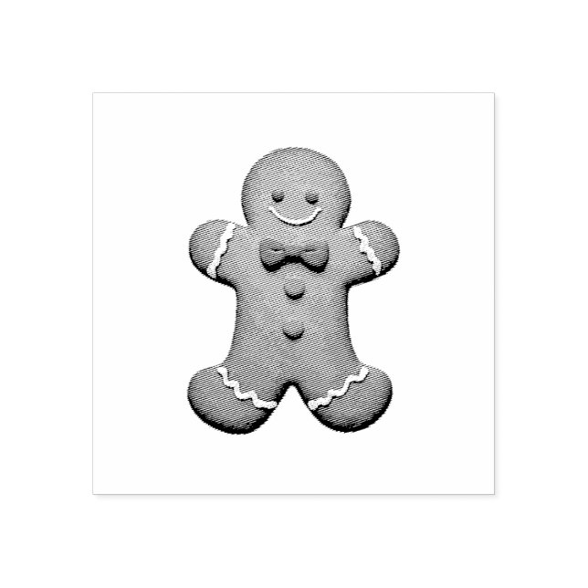 Trendy Gingerbread Man Christmas Gummistempel (Prägung)
