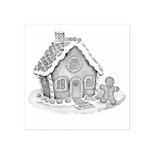 Trendy Gingerbread Man House Weihnachten Gummistempel (Prägung)