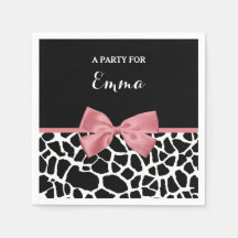 Trendy Giraffe Print Rosy Pink Bow mit Namen