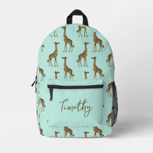 Trendy Giraffe Printminze und Gold Bedruckter Rucksack