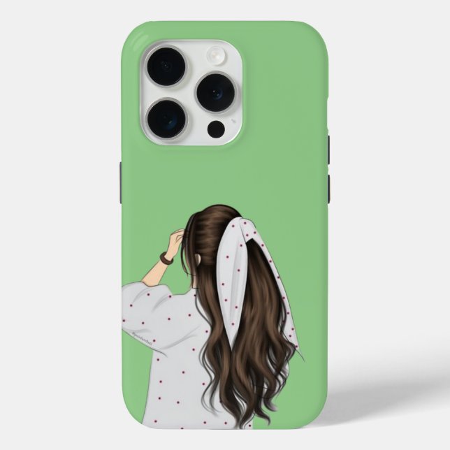 Trendy Girl Illustration - Stilvolles grünes Desig Case-Mate iPhone Hülle (Rückseite)