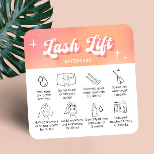 Trendy Girlly Peach-Lash-Lifting- und -Tönungs-Nac Quadratische Visitenkarte