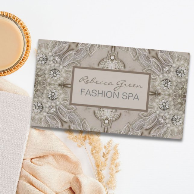 Trendy Girly Chic Gatsby Fashion Paris Lace Visitenkarte (Trendy Girly Chic Gatsby Fashion Paris Lace Business Card)