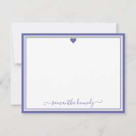 Trendy Girly Chic Periwinkle Individuelle Name Mitteilungskarte