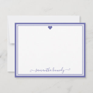 Trendy Girly Chic Periwinkle Individuelle Name    Mitteilungskarte