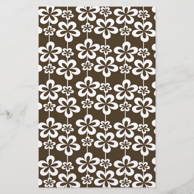 Trendy Girly Floral Pattern Briefpapier (Vorderseite)