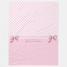 Trendy Girly Pink Kariertes Schachbrettmuster & Bo Fleecedecke