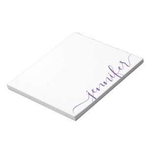 Trendy Girly Script Name, Personalisiert Lila Notizblock