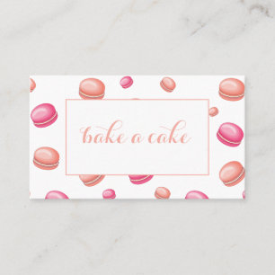 Trendy Girly White Pink Patisserie Bäckerei Visitenkarte