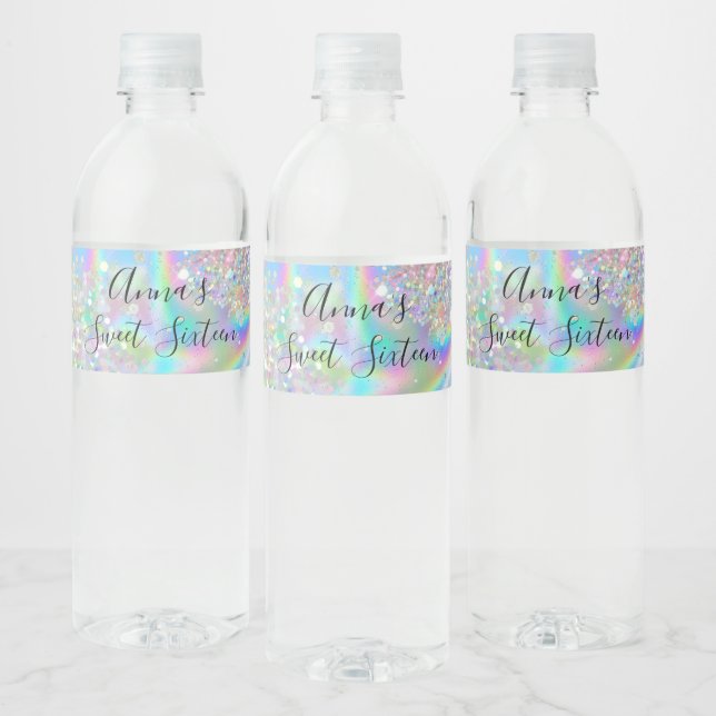 Trendy Glam Imitate Holographic Rainbow Sweet 16 (Flaschen)