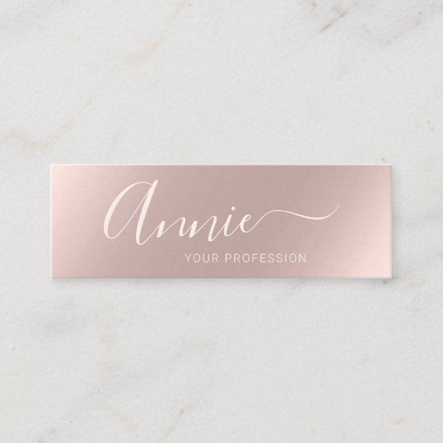 Trendy glam Rose Goldmakeup Künstler Boutique Mini Visitenkarte (Vorderseite)