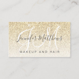 Trendy Glamour Gold Glitter Make-up-Artist Friseur Visitenkarte