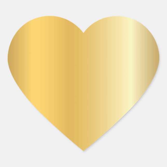 Trendy Glamour Gold Look Leere Moderne Vorlage Herz-Aufkleber (Vorderseite)