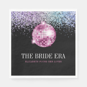 Trendy Glitter Disco Braut Era Junggesellinnenabsc Serviette