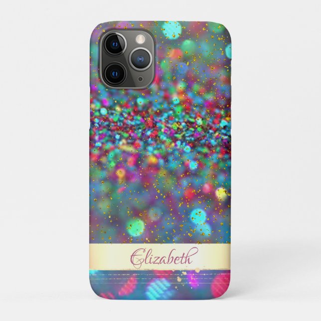 Trendy Glitzer Bokeh Gold Confetti - Personalisier Case-Mate iPhone Hülle (Rückseite)