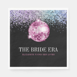 Trendy Glitzer Disco Bridge Junggeselinnen-Abschie Serviette
