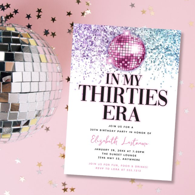 Trendy Glitzer Disco Dreißiger Jahre Era 30. Gebur Einladung (Von Creator hochgeladen)