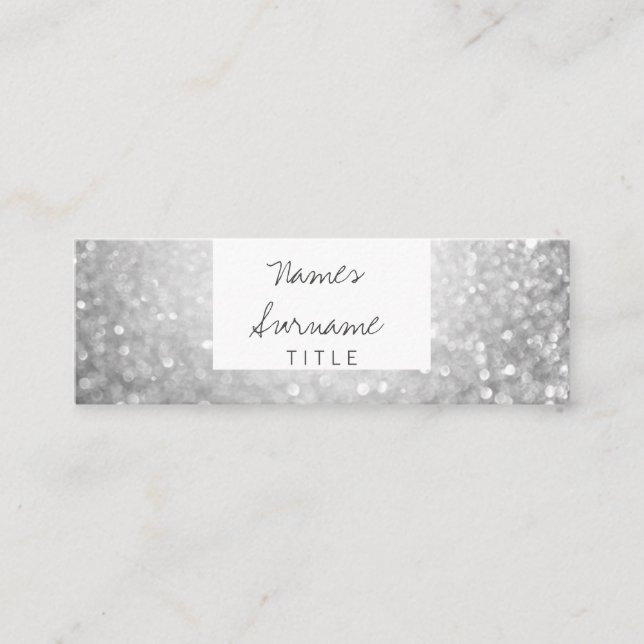 Trendy Glitzer-Juwel-mini silberne Geschäfts-Karte Mini Visitenkarte (Vorderseite)