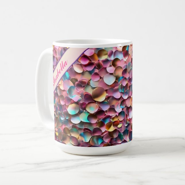 Trendy Glitzer Opal Holographic Collection Kaffeetasse (Vorderseite Links)
