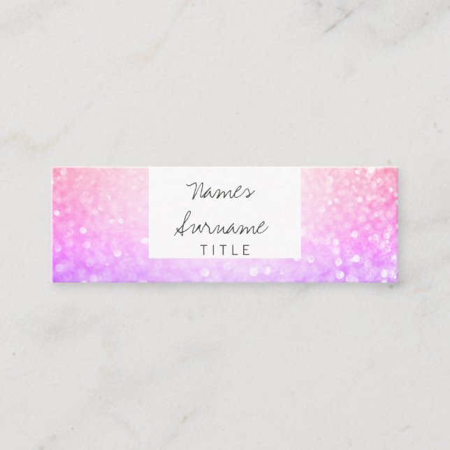 Trendy Glitzer-Rosa-lila Minigeschäfts-Karte Mini Visitenkarte (Vorderseite)