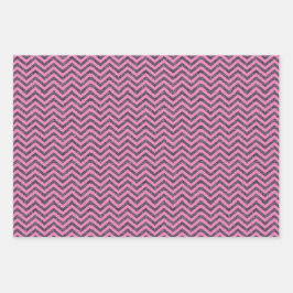 Trendy Glitzer Zickzack Mustertrio Geschenkpapier Set