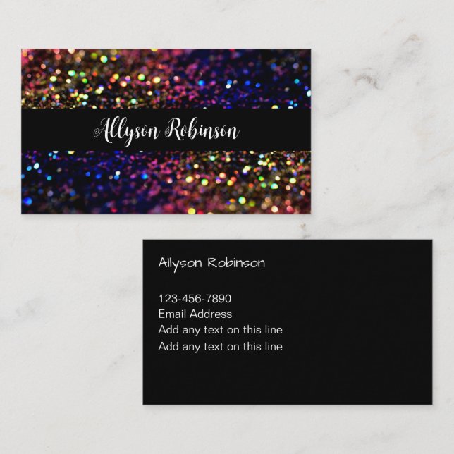 Trendy Glitzy Monogram Business Cards Visitenkarte (Vorne/Hinten)