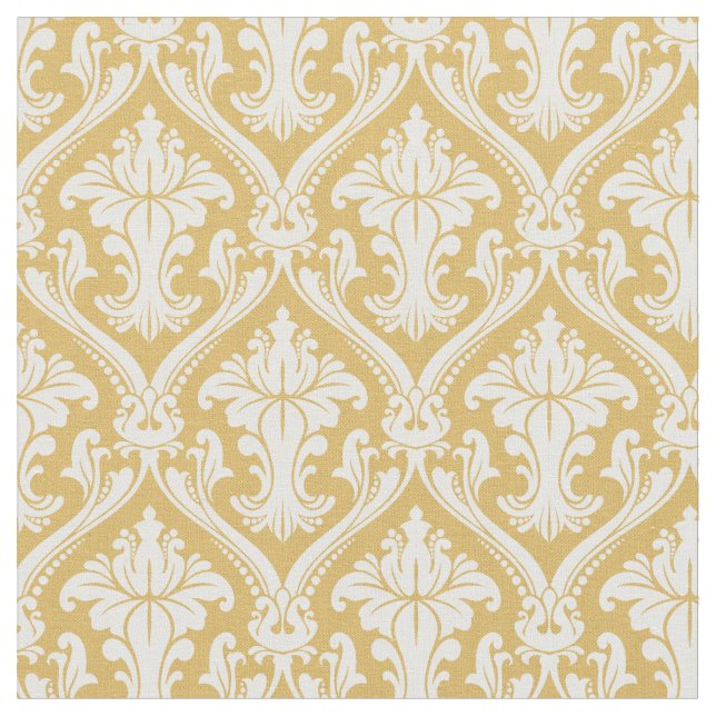 Trendy Gold Baroque Damask Muster Stoff (Nahaufnahme)