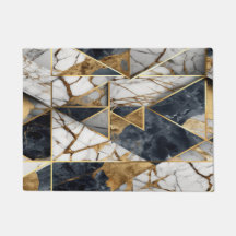 Trendy Gold Black Geometric Marmormuster