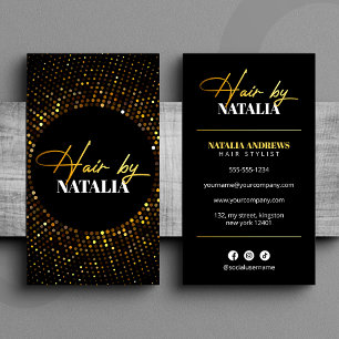 Trendy Gold Black Sparkle Salon Visitenkarte