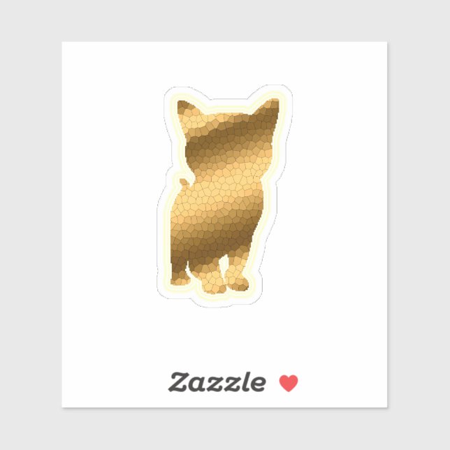 Trendy Gold Cat Aufkleber (Blatt)
