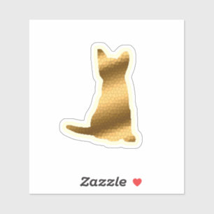 Trendy Gold Cat Aufkleber