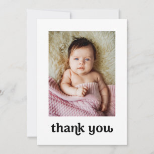Trendy Gold cross Modern Baby Girl Fotos Taufe Dankeskarte