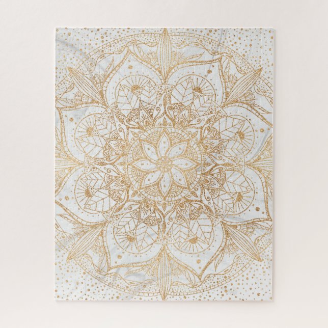 Trendy Gold Floral Mandala Marmordesign (Vertikal)