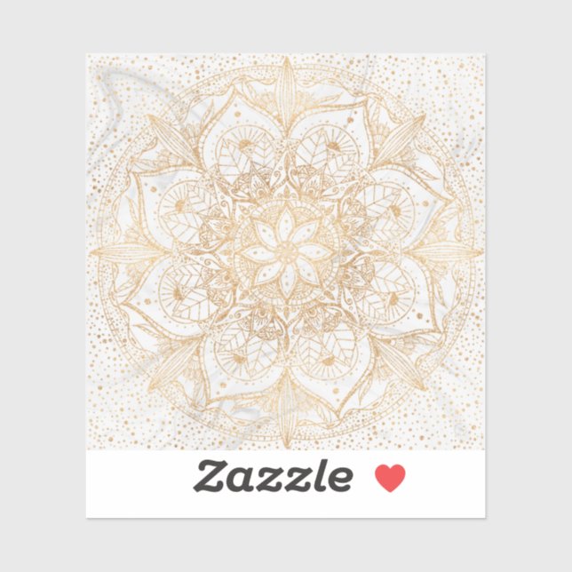 Trendy Gold Floral Mandala Marmordesign Aufkleber (Blatt)