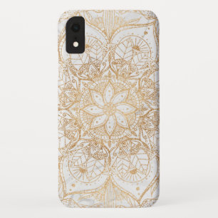 Trendy Gold Floral Mandala Marmordesign Case-Mate iPhone Hülle