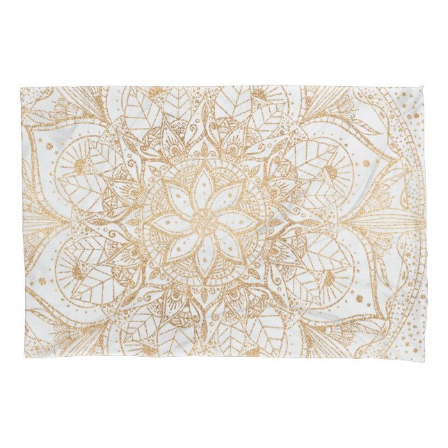 Trendy Gold Floral Mandala Marmordesign Kissenbezug (Vorderseite)