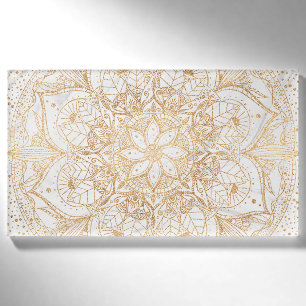 Trendy Gold Floral Mandala Marmordesign Namenschild