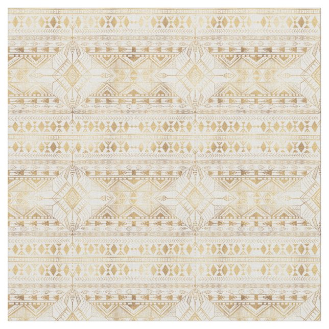 Trendy Gold Geometric Tribal Aztec Muster Stoff (Nahaufnahme)