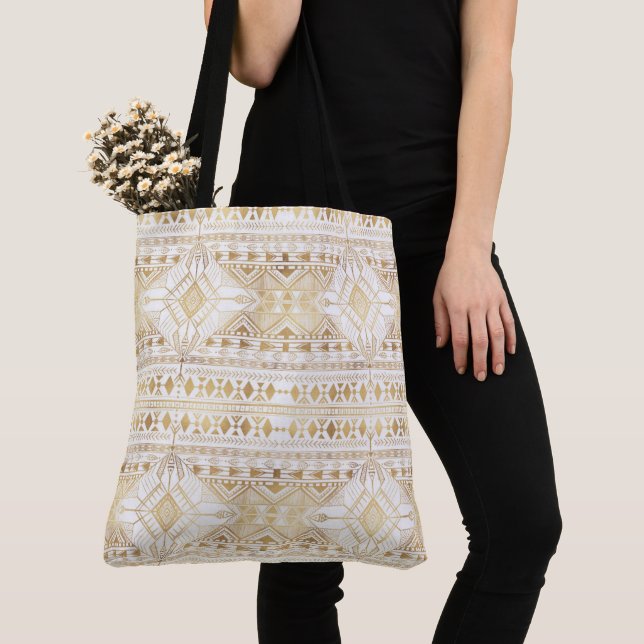 Trendy Gold Geometric Tribal Aztec Muster Tasche (Von Nahem)