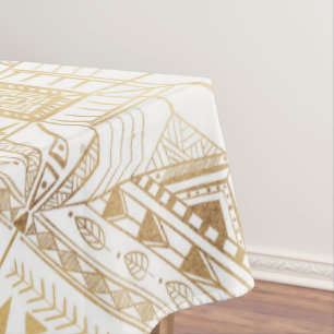 Trendy Gold Geometric Tribal Aztec Muster Tischdecke