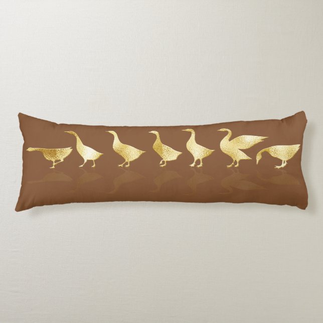 Trendy Gold Gese Dein Name Clay Cinnamon Brown Seitenschläferkissen (Vorderseite)