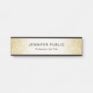Trendy Gold Glitzer Elegante Moderne Vorlage Türschild