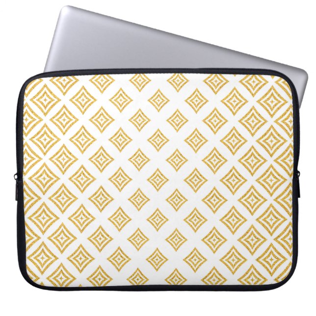 Trendy Gold Glitzer Geometric Shapes Laptopschutzhülle (Vorderseite)