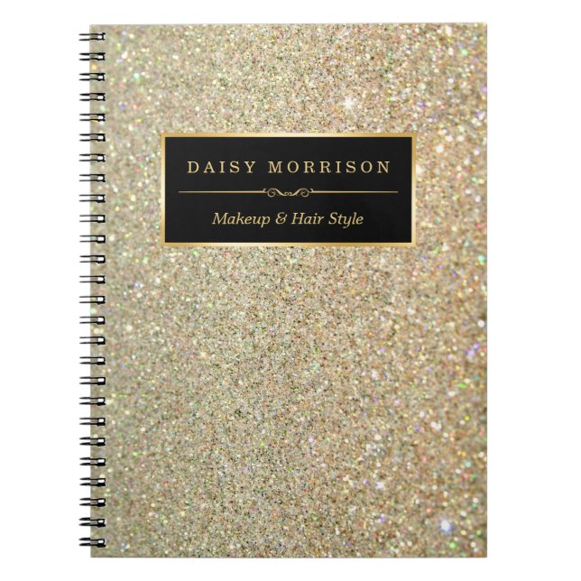 Trendy Gold Glitzer Glitzern Makeup Beauty Salon Notizblock (Vorderseite)