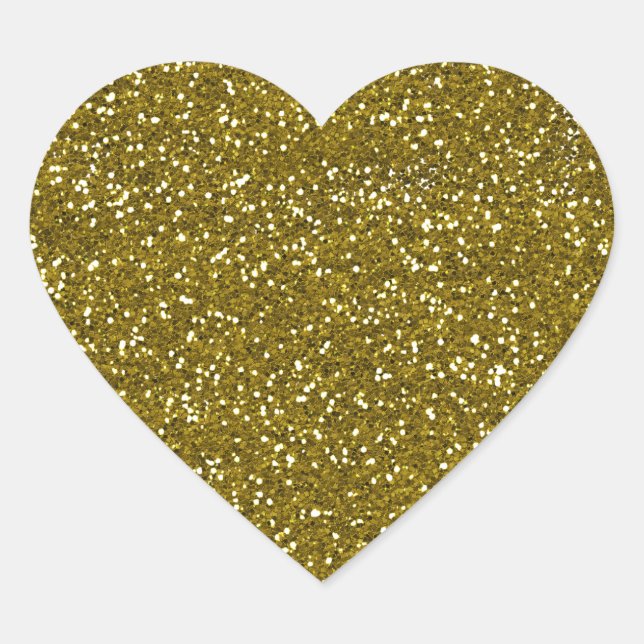 Trendy Gold Glitzer Herz-Aufkleber (Vorderseite)