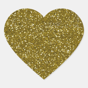 Trendy Gold Glitzer Herz-Aufkleber