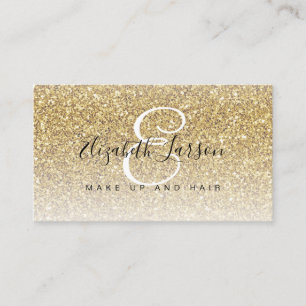 Trendy Gold Glitzer Makeup Artist Hair Salon Visitenkarte